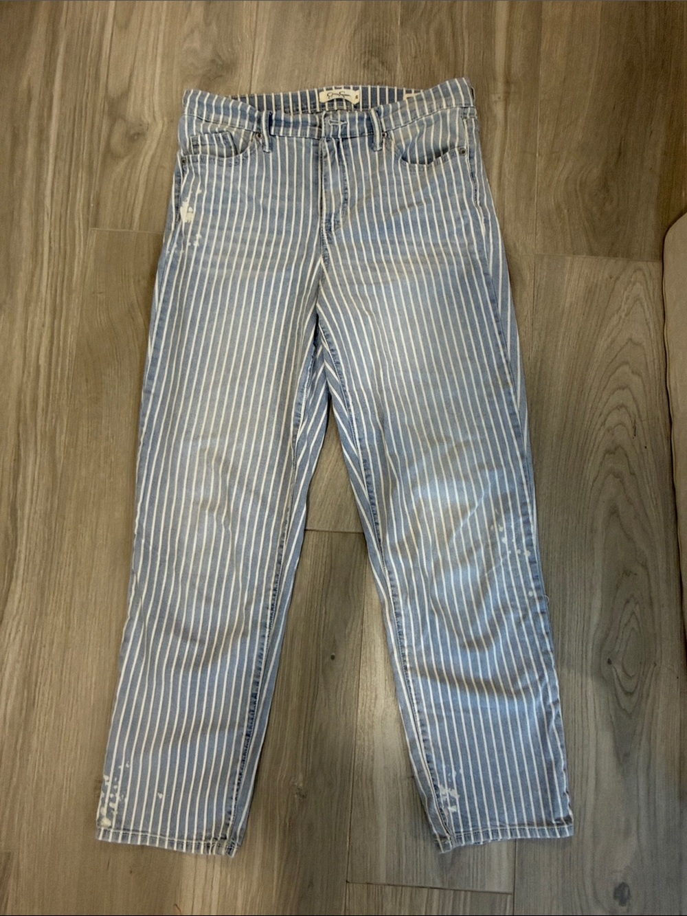 Jessica Simpson Blue & White Vertical Stripe Jeans size 29
